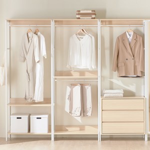 웰퍼니쳐 루미 시스템행거 드레스룸 1단 + 2단 행거형 + 3단 서랍형 세트 방문설치