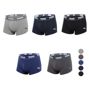 푸마바디웨어 남성용 면스판 드로즈 팬티 5종 세트