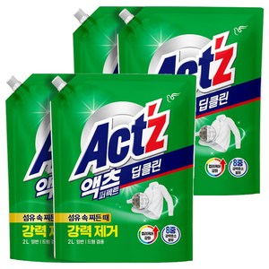 액츠 퍼펙트 딥클린 액상세제 리필, 2L, 4개