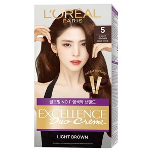 로레알파리 엑셀랑스 듀오크림 나눠쓰는 새치염색 염모제, 5호 라이트 브라운, 1개
