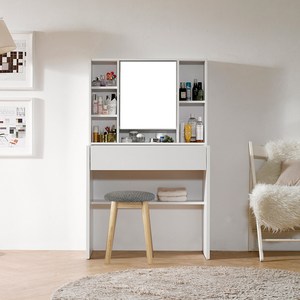 파로마 에일리 수납 화장대 800 + 원목 쿠션 스툴 방문설치