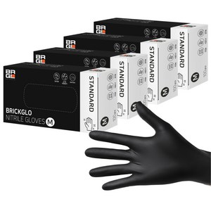 브릭글로 스탠다드 니트릴장갑 100p, 블랙, M, 4개