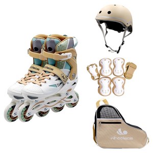 휠러스 스마트4 인라인 스케이트 콤보 세트, 베이지블루, S, 1세트