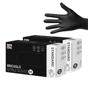 브릭글로 스탠다드 니트릴 장갑, 블랙, M, 2개