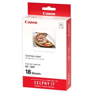 캐논 셀피 인화지 스티커용지 KC-18IF, 2X3, 18개