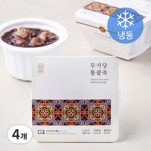 담꽃 무가당 통팥죽 (냉동), 250g, 4개