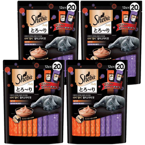 쉬바 멜티 고양이 파우치 짜먹는 간식 참치 10p + 참치와 해산물 10p, 혼합맛(쉬바 멜티/..., 240g, 4세트