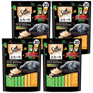 쉬바 고양이 멜티 간식 10p + 흰살생선 10p, 닭고기2가지맛, 240g, 4세트