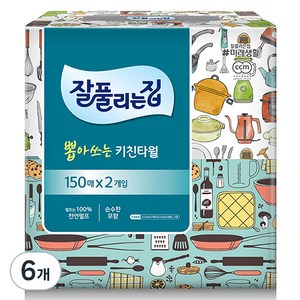 잘풀리는집 뽑아쓰는 키친타월, 150매, 6개