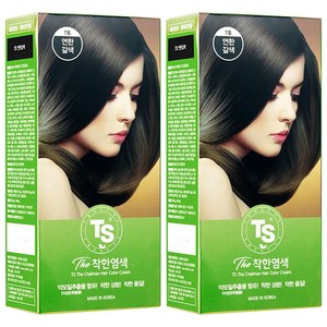 TS 착한염색 염모제, 7호 연한갈색, 2개