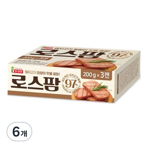 롯데햄 로스팜 97%, 200g, 6개