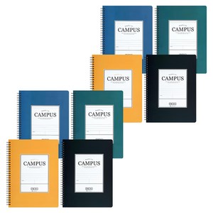 포포팬시 캠퍼스 스프링 노트, 블랙 + 네이비 +..., 8개