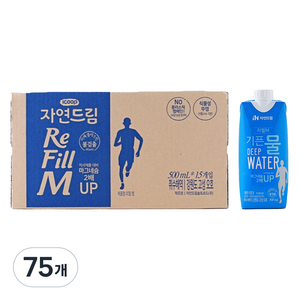 기픈물 자연드림 리필엠 종이팩 마그네슘 2배 해양심층수, 500ml, 75개