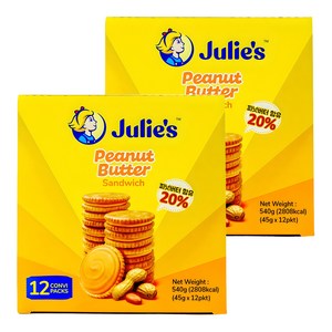 줄리스 피넛버터 샌드위치, 540g, 2개