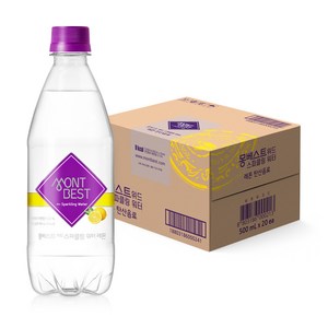 몽베스트 위드 스파클링 워터 레몬, 500ml, 20개