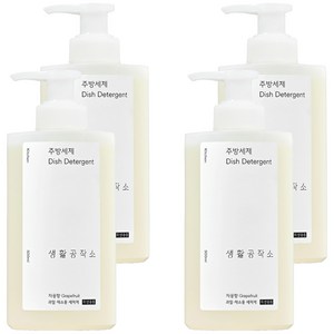 생활공작소 주방세제 자몽, 500ml, 4개
