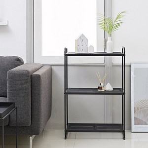 네이쳐리빙 모던데일 3단 조립식 다용도 철제 수납선반, 블랙, 57.5 x 34 x 88.5 cm