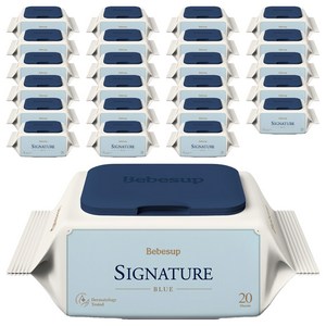베베숲 시그니처 블루 유아물티슈 휴대캡형