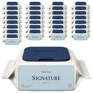 베베숲 시그니처 블루 유아물티슈 휴대캡형
