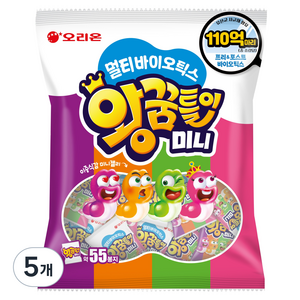 오리온 멀티바이오틱스 왕꿈틀이 미니 55개입, 577.5g, 5개