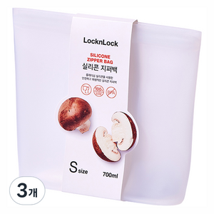 락앤락 실리콘 지퍼백 700ml 내추럴, 3개, 단품