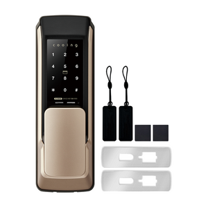 쿠잉전자 무타공 푸시풀 디지털 도어락 본품+보강판 세트