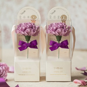뷰티풀데코센스 비누꽃 한 송이 감사장 카네이션 2p 세트, 퍼플, 1개