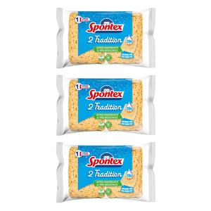 스폰텍스 드라이 셀룰로스 스펀지 2 트레디션 수세미, 2개입, 3개