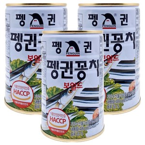 펭귄 꽁치 보일드 통조림, 400g, 3개