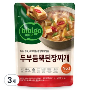 비비고 두부듬뿍 된장찌개, 460g, 3개