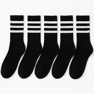 다두리 이중쿠션 삼선 장목 스포츠 양말 5켤레