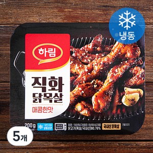 하림 직화 닭목살 구이 매콤한맛 (냉동), 200g, 5개