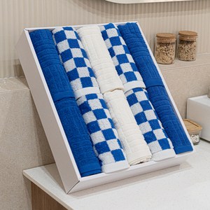 키리아 디자인 수건 10p 선물세트 145g 코마사, 블루, 1세트