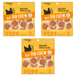 더독 강아지 갈비껌 간식 립츄, 치킨, 250g, 3개