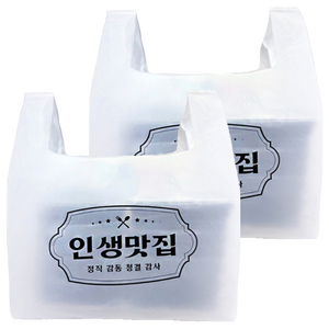 배달음식 포장용 비닐봉투 유백 대, 35L, 200개