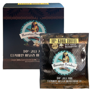 하와이안파라다이스커피 10% 코나 디카페인 바닐라 마카다미아 드립백, 10g, 6개입, 1개