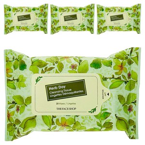 더페이스샵 허브데이 클렌징 티슈, 20매입, 4개