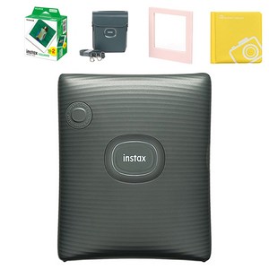 인스탁스 스퀘어링크 즉석카메라 미드나잇 그린 FI017W + 필름 2p + 전용 가죽 케이스 그린 + 스퀘어 앨범 랜덤발송 + 자석액자 랜덤발송 세트