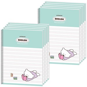 뭉구 1000 보바 스프링 영어노트, 민트, 10개