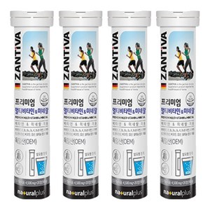 잔티바 내츄럴플러스 발포 멀티비타민 미네랄, 20정, 4개