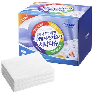 탐사 더 두꺼워진 이염방지 먼지흡착 세탁티슈, 100개입, 1개