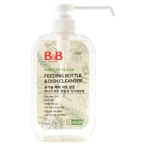 비앤비 베리 식초 담은 비건 젖병 & 식기 세정제 용기형, 600ml, 1개