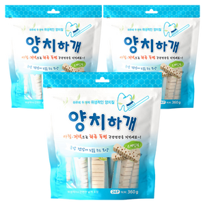 양치하개 강아지 덴탈껌 24p, 스케일링, 360g, 3개