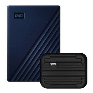 WD My Passport For Mac 휴대용 외장하드 + 파우치, 2TB, 네이비