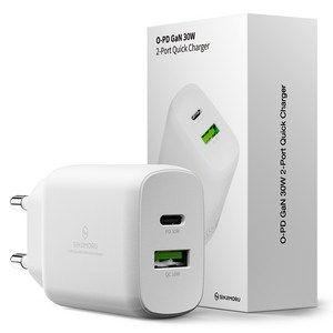 신지모루 초고속 30W O-PD GaN 듀얼포트 PPS PD 충전기