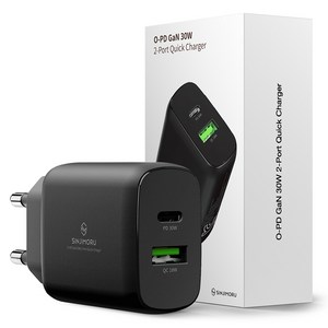 신지모루 초고속 30W O-PD GaN 듀얼포트 PPS PD 충전기