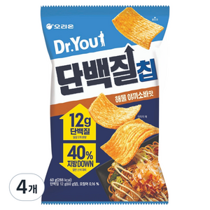 닥터유 단백질바 오리온 단백질칩 해물야끼소바맛, 60g, 4개