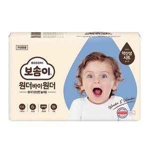 보솜이 원더바이원더 팬티형 기저귀 남아용, 18매, 6단계