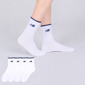 뉴발란스 여성용 탑포인트 컬러로고 중목 양말 4켤레