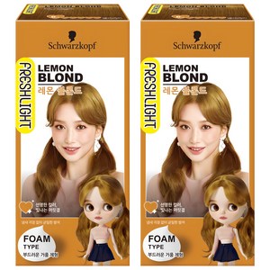 프레쉬라이트 거품타입 헤어컬러 염색약, 레몬블론드, 2개입